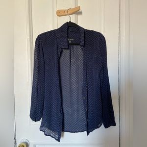 Navy blue sheer button down